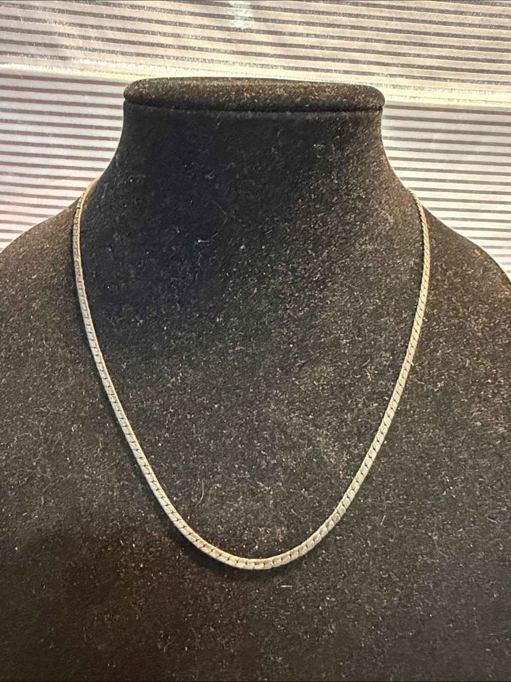 Source Unknown Flat Herringbone Gold-Tone Necklace